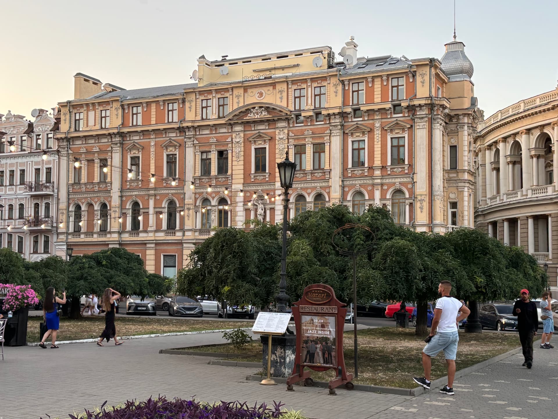 Odesa — Theatre Square at golden hour